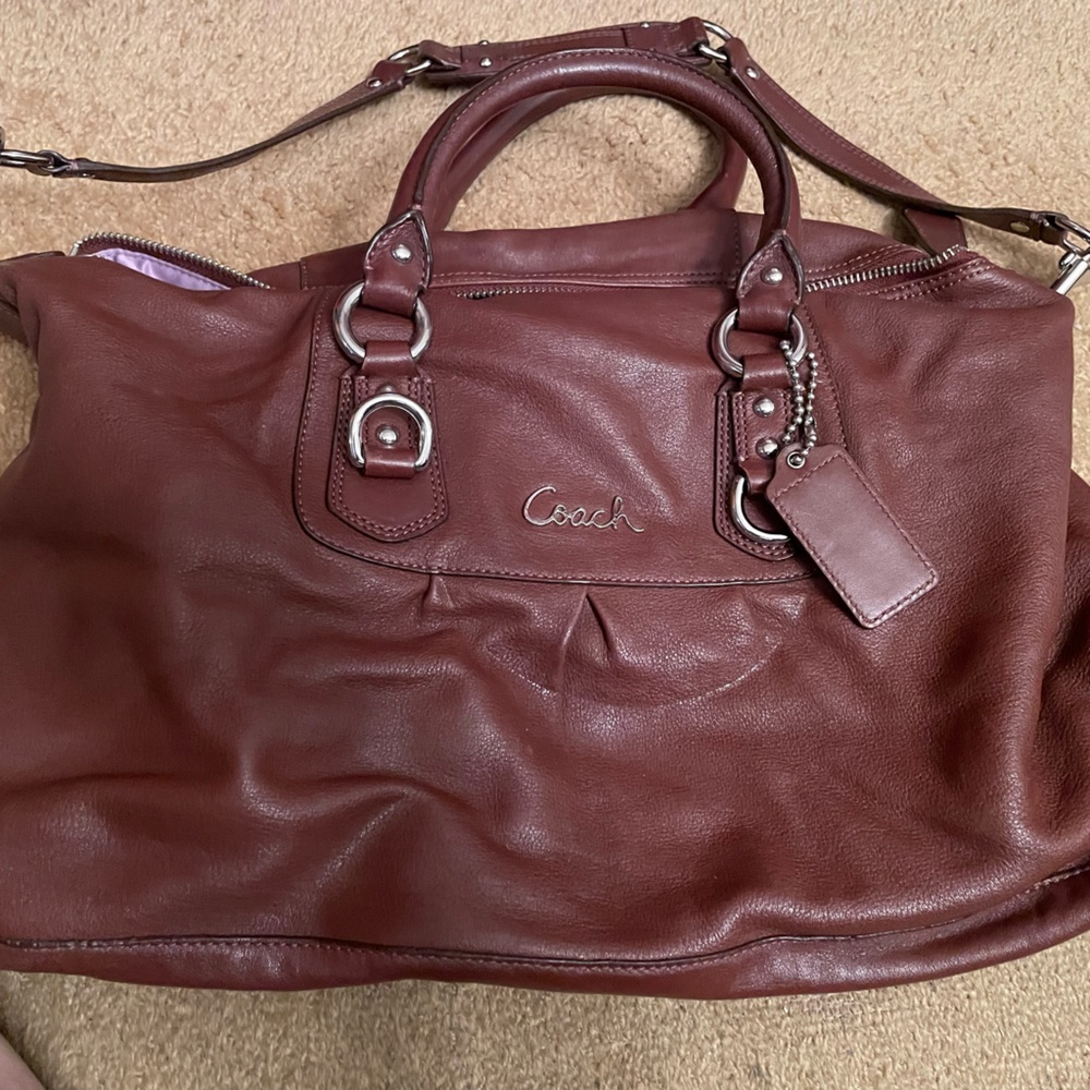 Coach Brown Leather Doctors Tote - gently used. Size Large